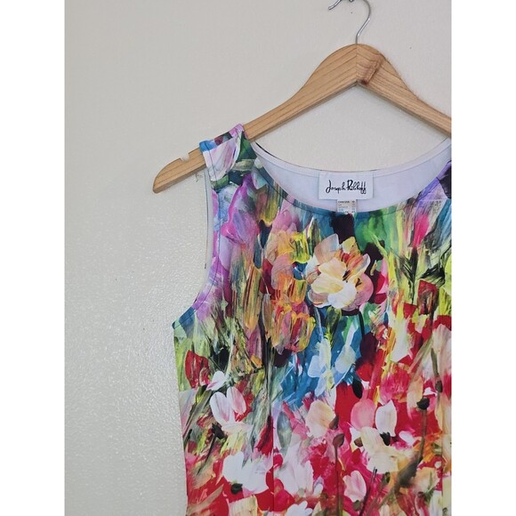 Joseph Ribkoff Floral Sheath Dress Womens 10 Multicolor Sleeveless Painterly - Picture 3 of 10